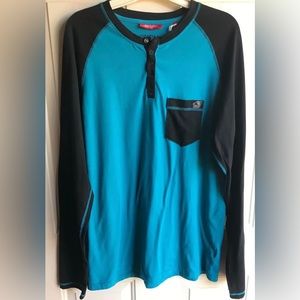O'Neill Teal Blue & Black Snap Button Shirt New